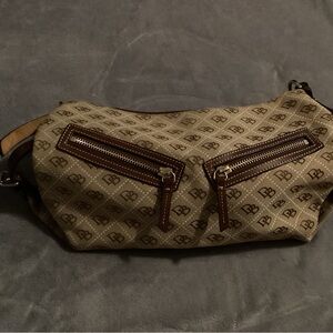 Dooney & Bourke Tan and Brown Shoulder Bag